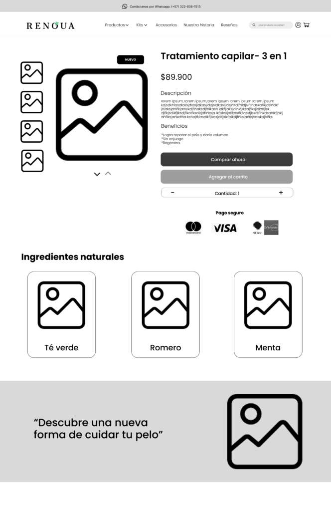 página de producto- renoua